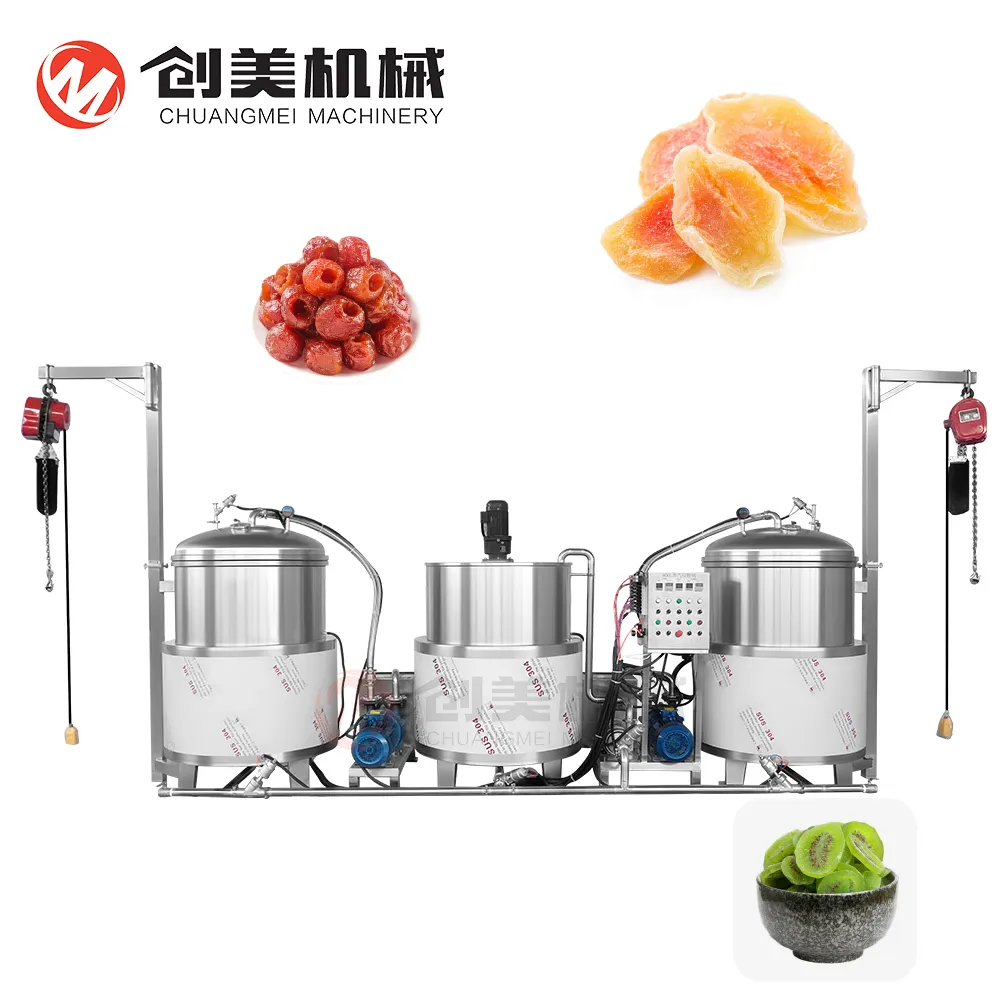 Industrial Candied Fruit Processing Equipment for Mango Yellow Peach Strawberry Kiwi Apple - Vacuum Melting Kettle - foodmachtech